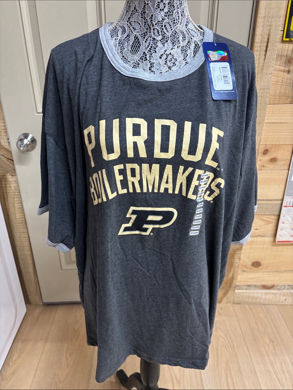 Pro Edge Purdue Boilermakers Charcoal and Gold Short Sleeve Tee